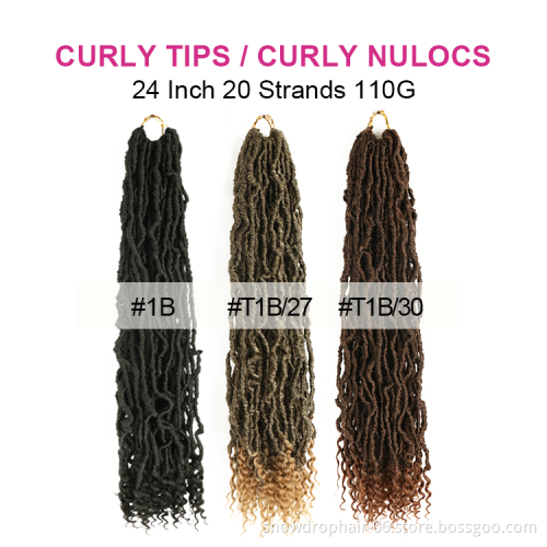 Julianna Crochet Braids Hair Goddess Faux Curly Wavy Tips Synthetic Braid Hair Goddess Locs